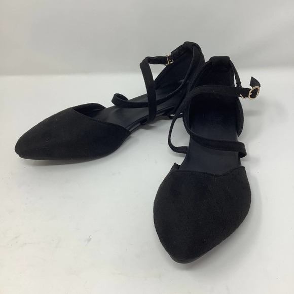 Butiti Shoes Butiti Criss Cross Ankle Strap Flat In Black And